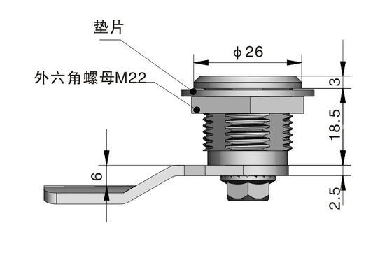 Silver Color Quarter Turn Lock Dustproof With Dust Protect Cover